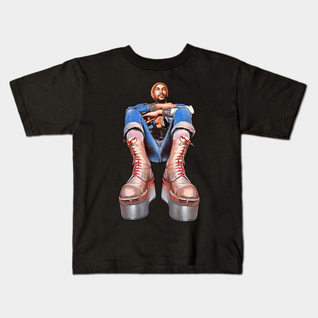 Marvin Gaye Iconic Portrait - Soulful Music Tribute Kids T-Shirt by Mr.FansArt